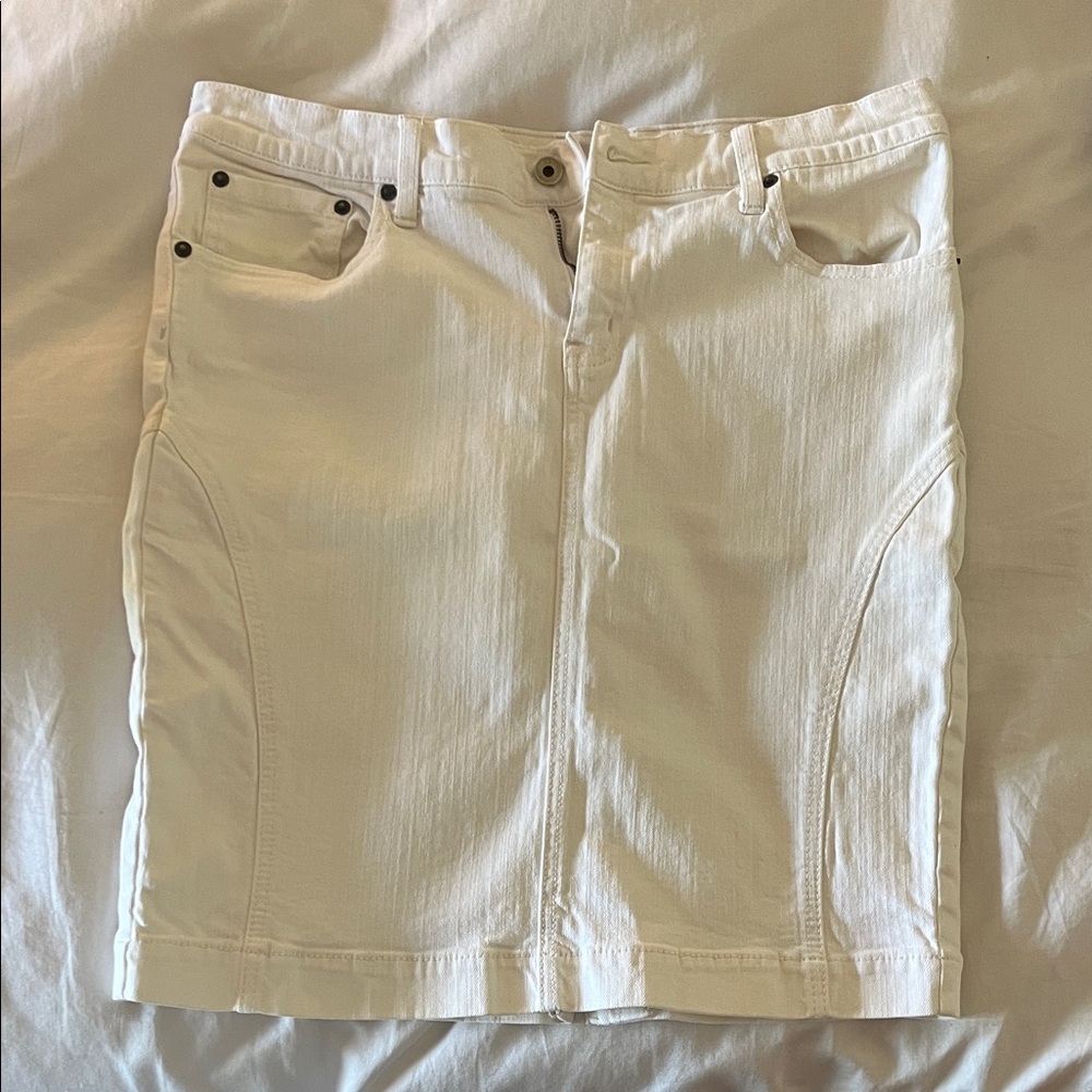 Express White Denim Pencil Skirt - Women's